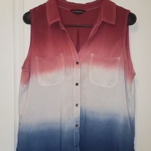 Patriotic women's button up tank top